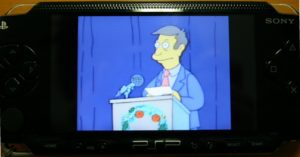 Abbildung 3: Die Simpsons veranstalten auch auf der PSP einen Haufen Unsinn – vorausgesetzt Sie schreiben die Datei in Großbuchstaben.
