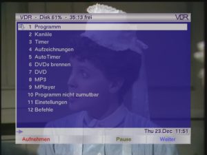 Abbildung 3: Die VDR-Version 1.3.17 aus LinVDR 0.7 unterstützt bereits Skins, <code srcset=