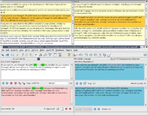 Abbildung 3: Das volle Programm: XLIFF Translation Editor mit darüber liegendem Kontext-Fenster.
