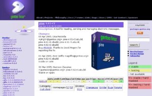 Abbildung 3: Suche nach Programmen über das Web-Interface der Gentoo-Projektseite.