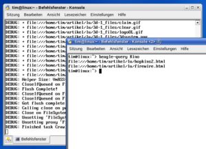 Abbildung 3: Alternativ zu Best gibt es das Kommandozeilenwerkzeug "beagle-query". Es erwartet als Parameter den Suchbegriff und liefert als Ergebnis eine Liste mit allen gefundenen Dokumenten. Im Hintergrund arbeitet der BeagleDaemon.