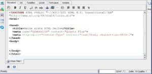 Abbildung 3: Einfache HTML-Dokumente bestehen aus drei Teilen: Dokumentendefinition, Kopf- und Hauptteil. Der Kopfteil (head) enthält neben dem Titel des Dokumentes auch wichtige Metainformationen.