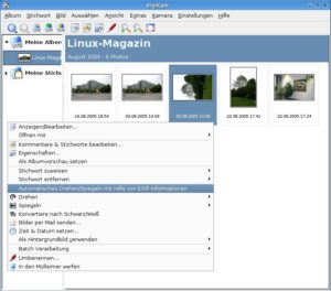 Abbildung 3: Auch die Fotoverwaltung Digikam beherrscht das automatische Drehen und Spiegeln anhand der EXIF-Informationen. Dazu benötigen Sie allerdings eine Kamera mit Orientierungssensor.