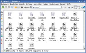 Abbildung 3: Von der CD auf den Player: Über die URL "audiocd:/" landen Songs von der CD direkt auf dem OGG-Player.