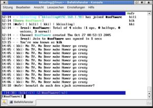Abbildung 3: Eine Nicklist gestaltet den Chat übersichtlicher. Sie laden dazu ein Perl-Skript aus dem Netz und aktivieren es.