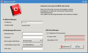 Abbildung 3: Bevor Sie sich mit dem Internet verbinden können, müssen Sie Ihren Zugang hier konfigurieren.