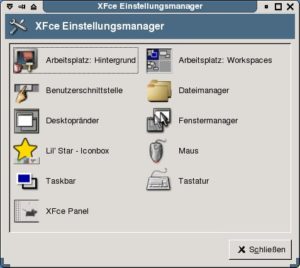 Abbildung 3: Der Einstellungsmanager beinhaltet alle Konfigurationsmodule