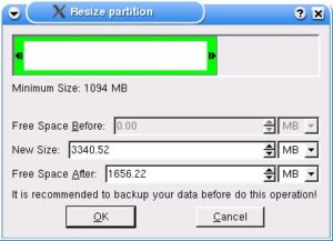 Abbildung 3: Die neue Größe der NTFS-Partition können Sie auf verschiedene Arten angeben