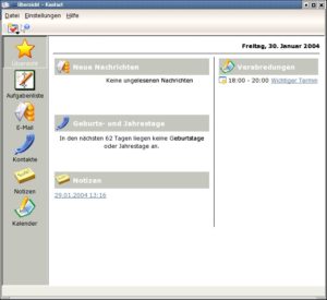 Abbildung 3: Kontact integriert die KDE-PIM-Applikationen.