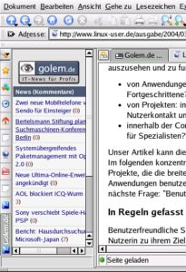 Abbildung 3: Konqueror zeigt auch Sidebars an.