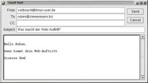 Abbildung 3: Gsendmail beschränkt sich auf die elementaren Mail-Funktionen.