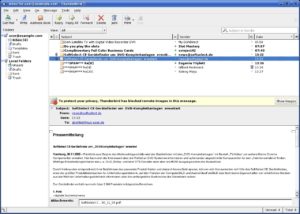Abbildung 3: Der Mail-Client Thunderbird bietet Schutz vor Spam und Viren bei ausgezeichnetem Bedienkomfort auf allen unterstützten Plattformen.