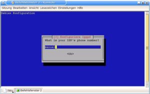 Abbildung 3: Wählen Sie bei der Konfiguration von ipppd die manuelle Konfiguration und überlassen Sie alles weitere isdn-config