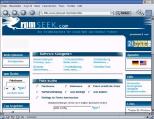 Abbildung 3: Rpmseek.com sucht nicht nur nach Paketen, sondern akzeptiert auch Dateinamen als Suchbegriff.
