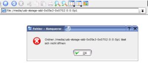 Abbildung 3: "submount" hat massive Probleme mit USB-Geräten.