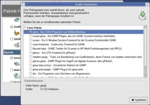 Abbildung 3: Handelt es sich um Gimp 1.2 oder Gimp 2? Versionsangaben fehlen bei Fedoras Installer.