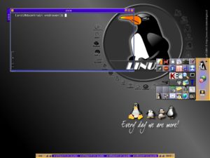 Abbildung 3: Drei "wmdrawer"-Instanzen auf einem Desktop.