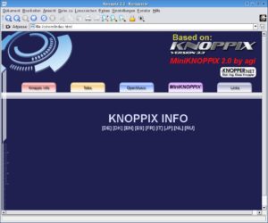 Abbildung 3: Eine kurze Einführung in neun Sprachen bietet in bester Knoppix-Manier die MiniKnoppix-Distribution des Spaniers Alberto Gonzalez Iniesta.