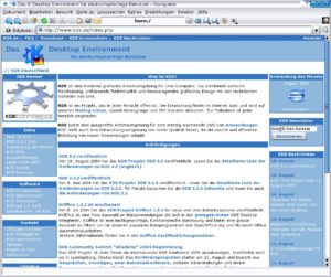 Abbildung 3: Die deutsche KDE-Seite wurde in wochenlanger Arbeit general überholt.