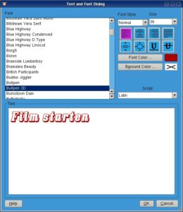 Abbildung 3: Schriftendialog in Q-DVD-Author