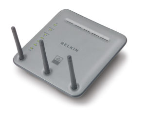 Abbildung 3: Erste Anbieter offerieren bereits nach dem MIMO-Prinzip arbeitende Komponenten als "Pre-N"-Systeme. Dieser Router von Belkin operiert im 2.4-GHz-Band mit einer Transferrate von über 300 Mbit/s.