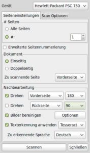 Abbildung 3: In einem etwas unübersichtlichen Dialog legen Sie die grundlegenden Optionn zum Scannen fest.