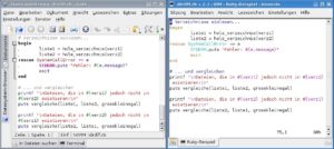 Abbildung 3: Gängige Editoren bieten Syntax-Highlighting und mehr für Ruby-Skripte.