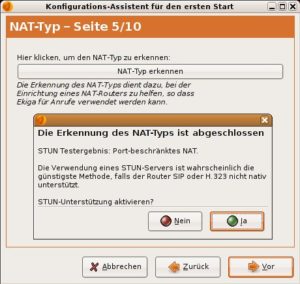 Abbildung 3: Ekiga erkennt automatisch eine Firewall und gewährleistet ähnlich wie Skype einen reibungslosen Betrieb.