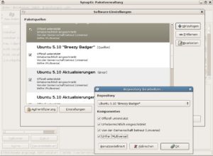 Abbildung 3: Der Paketmanager Synaptic stattet eine Ubuntu-Installation über zusätzliche Repositories mit fast allen unter Debian verfügbaren Programm per Mausklick aus.