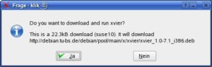 Abbildung 3: Bevor Klik einen Download startet, zeigt es an, von welchem Internet-Server es die Anwendung tatsächlich holt.
