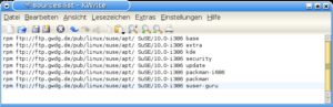 Abbildung 3: Eine minimale Beispielskonfiguration für die Apt-Paketquellen unter Suse Linux 10.0.