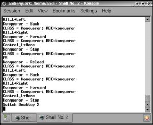 Abbildung 4: Unter Mandrake Linux sendet ein Druck auf die Ausschneiden-Taste den Befehl zum Desktop-Wechsel.