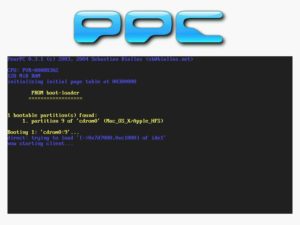Abbildung 4: Der Startbildschirm von PearPC ermöglicht die Auswahl der Boot-Partition.