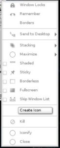 Abbildung 4: Das Fenstermenü: Der Knopf "Creat Icon" dient zum Erstellen neuer Programm-Icons.