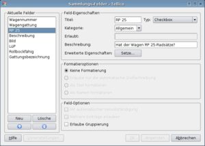 Abbildung 4: Die Felder der Datenbank lassen sich in einem übersichtlichen Dialog festlegen.