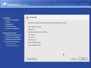Abbildung 4: Der Firewall-Wizard von Mandriva lässt sich intuitiv bedienen.