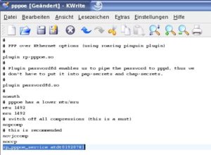 Abbildung 4: … während das Roaring-Penguin-Plugin für PPP den Parameter <code srcset=