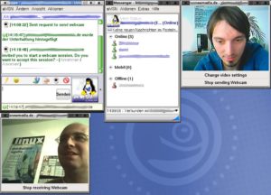 Abbildung 4: Nach der Einwilligung des Gesprächspartners überträgt Amsn die Bilder der Webcam, aber nur, wenn kein Firewall die Verbindung blockiert.
