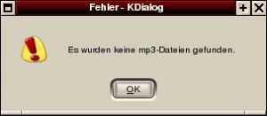 Abbildung 4: Kdialog sagt "sorry"