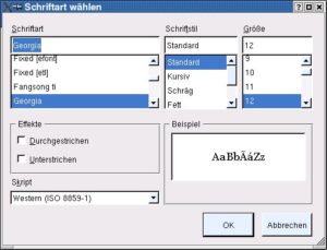 Abbildung 4: Auswahl der Schriftart mit der "FontDialog"-Komponente