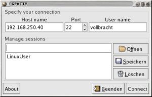 Abbildung 4: Leider ist GPutty noch kein vollwertiger Putty-Klon.