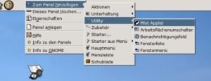 Abbildung 4: Der Weg zum Palm-Sync Applet im Gnome-Panel