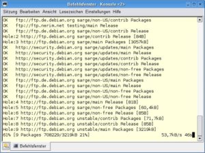 Abbildung 4: Mit "apt-get update" laden Sie die Paketlisten von den Servern herunter.