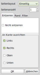Abbildung 4: Mit Unpaper sorgen Sie dafür, dass die Scans beispielsweise von Buchseiten akkurat in der Mitte der Seite liegen.