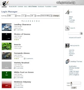 Abbildung 4: Auf der "Arts&Themes"-Webseite des Gnome-Projekts finden Sie zahlreiche Ressourcen für die Individualisierung des Desktops.