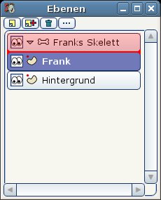 Abbildung 4: Die Knochen-Ebene des Skelett-Modells verknüpfen Sie mit einer Grafik-Ebene.