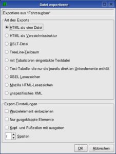 Abbildung 4: Das Programm erlaubt den Export in verschiedene Dateiformate.