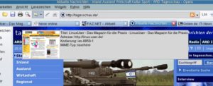 Abbildung 4: Für im Hintergrund liegende Webseiten blendet Opera 9 eine Vorschau ein, sobald man den Mauszeiger über den zugehörigen Reiter bewegt.