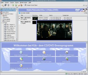 Abbildung 4: Beim Mouseover zeigt K3b in das Bild vom Kapitelanfang einer Video-DVD in größerer Ansicht.