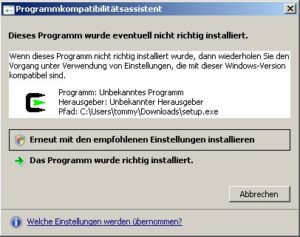 Abbildung 4: Vistas Kompatibilitätsassistent erlaubt es, auch Programme auszuführen, die für ältere Windows-Versionen vorgesehen sind.